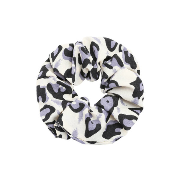 Yehwang Scrunchie luipaardprint  — Wit met Lila