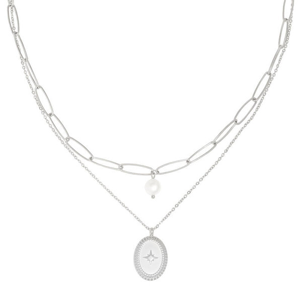 Yehwang Ketting Pretty in Pearls  — Zilver