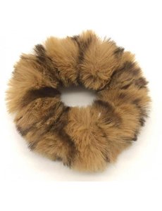  Scrunchie Fluffy |  Dierenprint Bruin