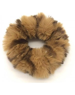  Scrunchie Fluffy |  Dierenprint Bruin