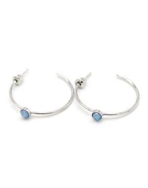  Oorbellen Blue Stone | Zilver