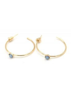  Oorbellen Blue Stone |  Goud