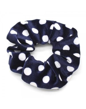  Scrunchie Velvet Stippen | Blauw