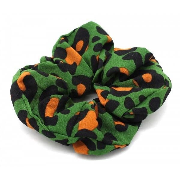 Scrunchie  dierenprint Groen