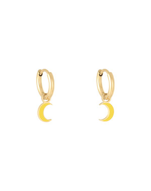 Yehwang Oorbellen Pastel Moon | Goud -Geel