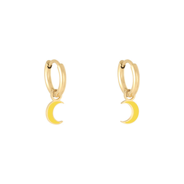 Yehwang Oorbellen Pastel Moon | Goud -Geel