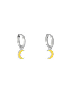 Yehwang Oorbellen Pastel Moon | Zilver - Geel