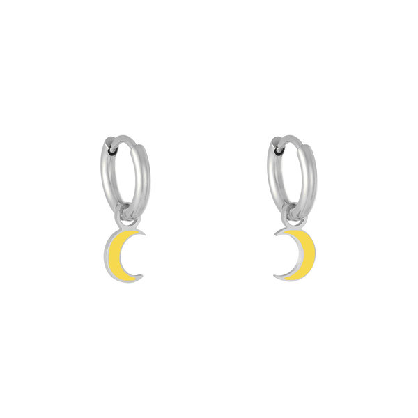 Yehwang Oorbellen Pastel Moon | Zilver - Geel