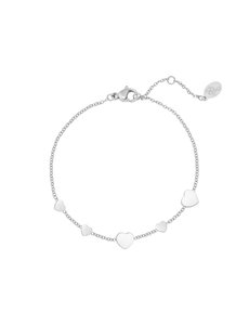 Yehwang Armband Row Coins Heart | Zilver