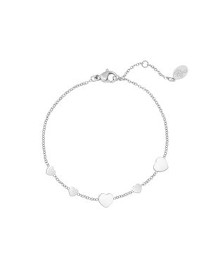 Yehwang Armband Row Coins Heart | Zilver