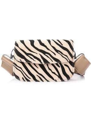 Next Lvl Schoudertas zebra  | Zwart- Khaki