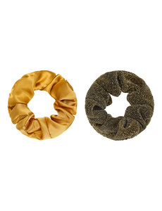 Yehwang Scrunchie set van 2 | Goud en okergeel