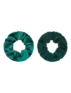 Yehwang Scrunchie set van 2 | Groen en glitter