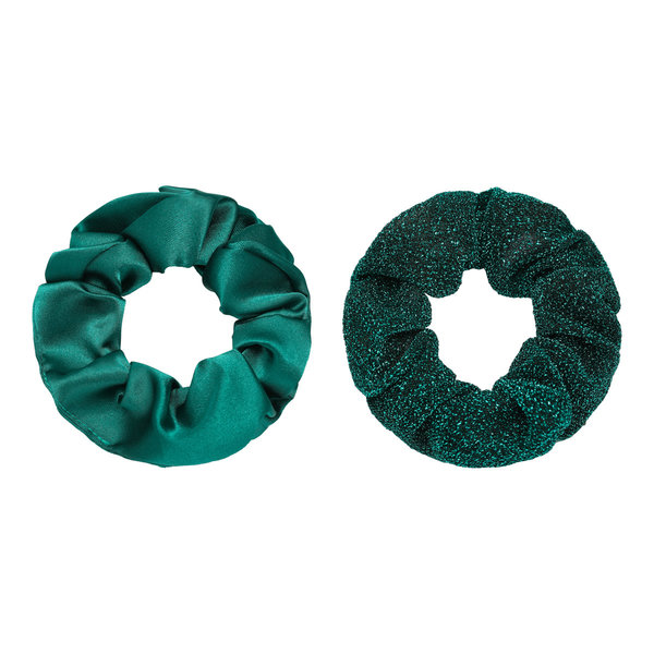 Yehwang Scrunchie set van 2 | Groen en glitter