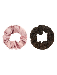 Yehwang Scrunchie set van 2 | Roze en glitter