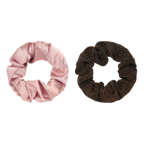 Yehwang Scrunchie set van 2 | Roze en glitter