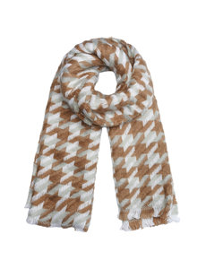 Yehwang Sjaal Dames Houndstooth | Beige - Wit