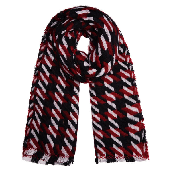 Yehwang Sjaal Dames Houndstooth | Rood - Zwart