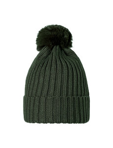 Yehwang Muts Beanie Furry Pompon | Groen