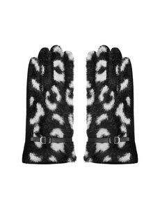 Yehwang Handschoenen luipaardprint | Zwart - Wit