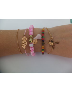  Armbandenset - Bohemian style - Roze