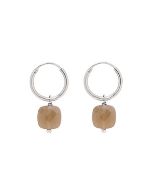 Yehwang Oorbellen Classic Color |  Zilver - Beige