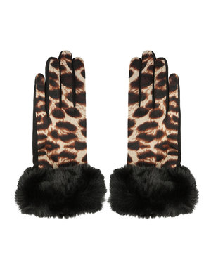 Yehwang Handschoenen Furry | Luipaard