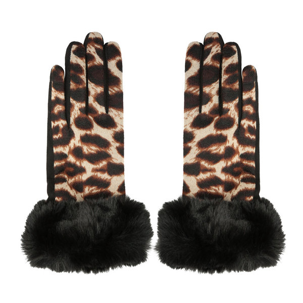 Yehwang Handschoenen Furry | Luipaard