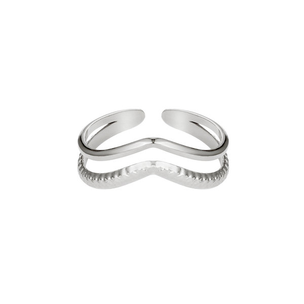 Yehwang  Ring Double Wave | Zilver
