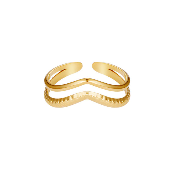 Yehwang  Ring Double Wave | Goud