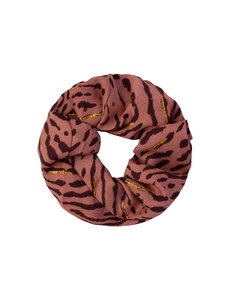 Yehwang Scrunchie Dierenprint | Bruin - Goud