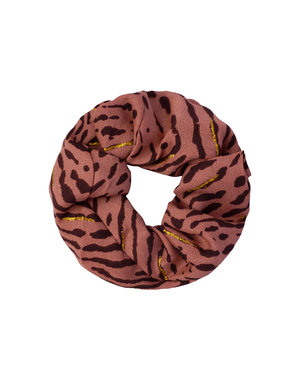 Yehwang Scrunchie Dierenprint | Bruin - Goud