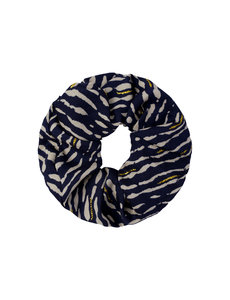 Yehwang Scrunchie Dierenprint | Donkerblauw- Goud