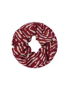 Yehwang Scrunchie Dierenprint | Rood- Goud