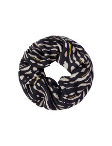 Yehwang Scrunchie Dierenprint | Zwart - Goud