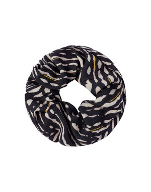 Yehwang Scrunchie Dierenprint | Zwart - Goud