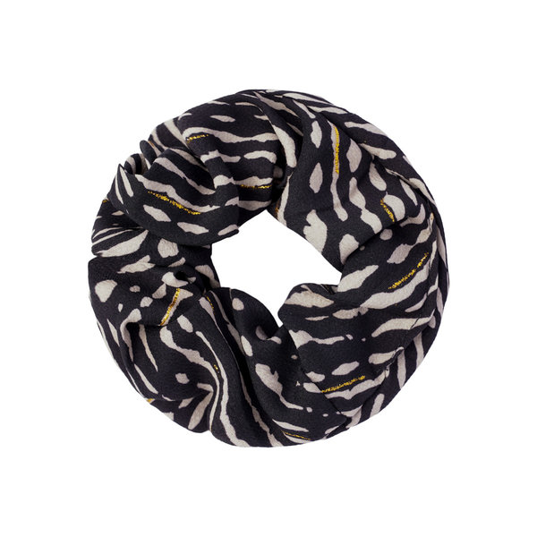 Yehwang Scrunchie Dierenprint |  Zwart- Goud