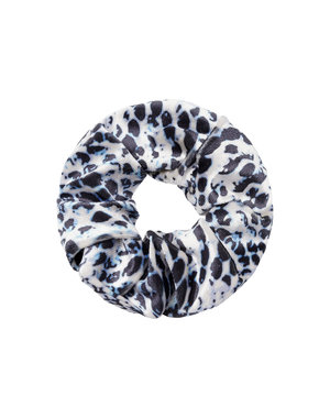 Yehwang Scrunchie Velvet Snake  | Zwart-Wit