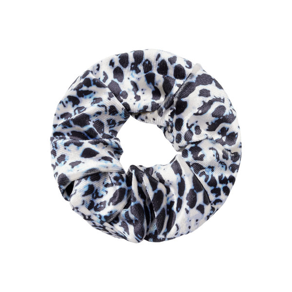 Yehwang Scrunchie Velvet Snake  | Zwart-Wit