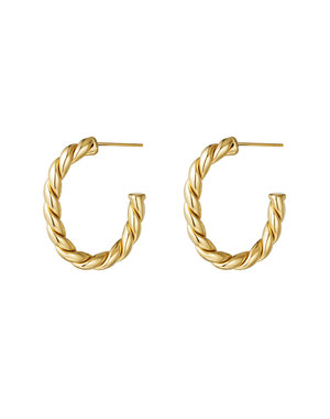 Yehwang Oorbellen Creolen Hoops Touw | Goud