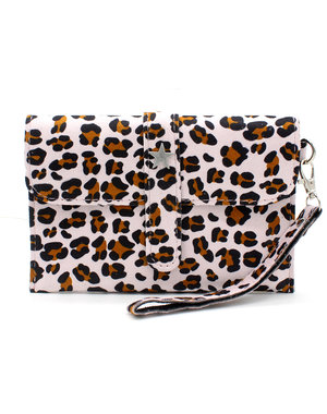  Clutch dierenprint  lichtgrijs