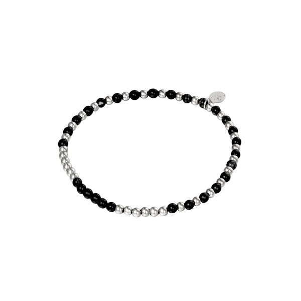 Yehwang Armband Kralen Spheres | Zwart - Zilver