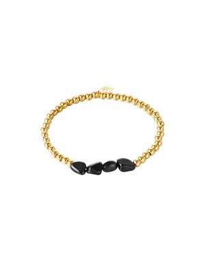 Yehwang Armband Kralen Black Rocks | Goud