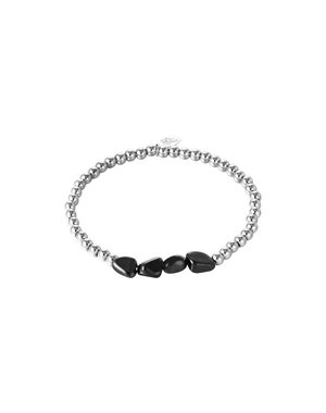 Yehwang Armband Kralen Black Rocks | Zilver