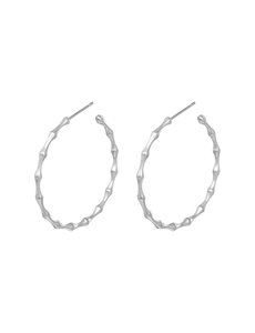 Yehwang Oorbellen Bamboo Hoops | Zilver