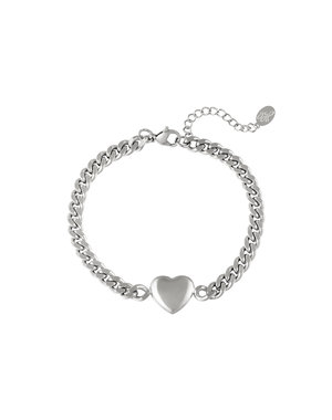 Yehwang Armband Geketend hart | Zilver