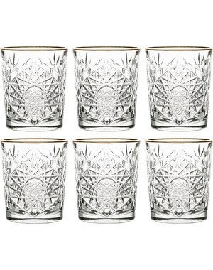 Libbey Libbey Hobstar Glas | Helder met goud  - 6 stuks