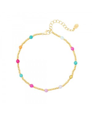 Yehwang Enkelbandje Cheerful Beads | Goud