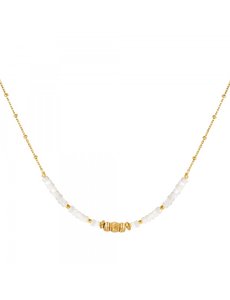 Yehwang Ketting Witte Kralen | Goud