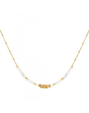 Yehwang Ketting Witte Kralen | Goud